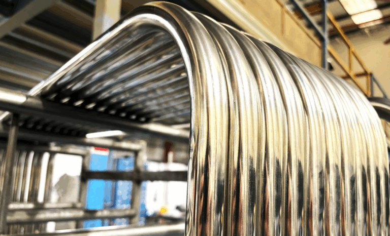 Row of multiple matching bent handrails